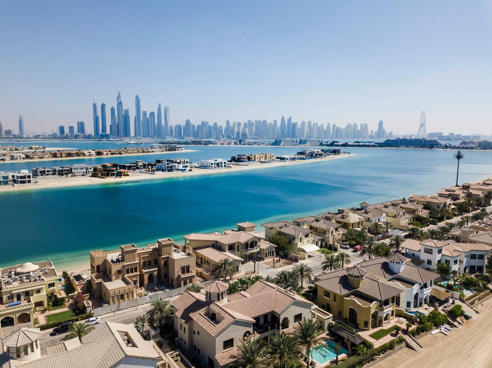 Villas in front of Skyscrapers in Dubai