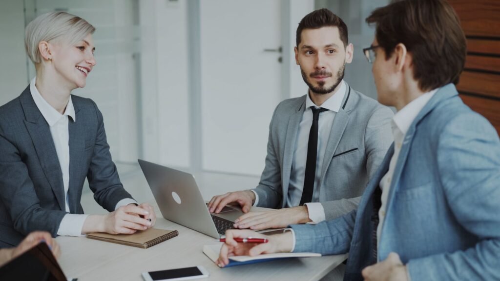 Professional Business Meeting in Modern Office