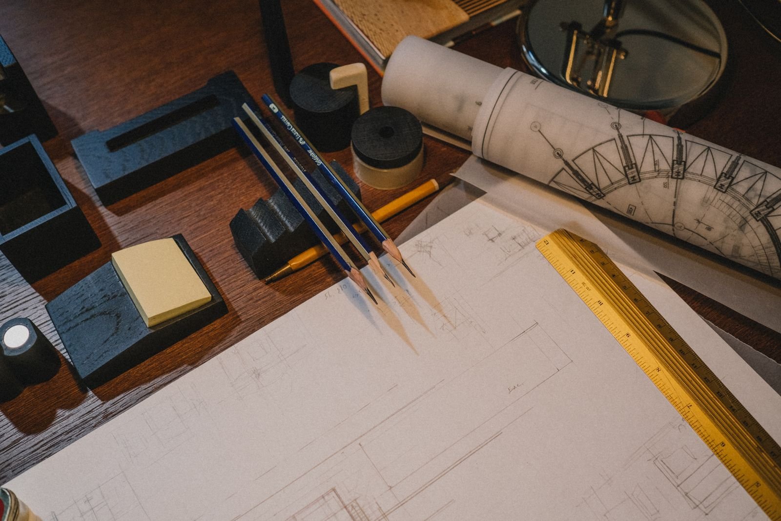 Close-up on Drawing Accessories on Deck