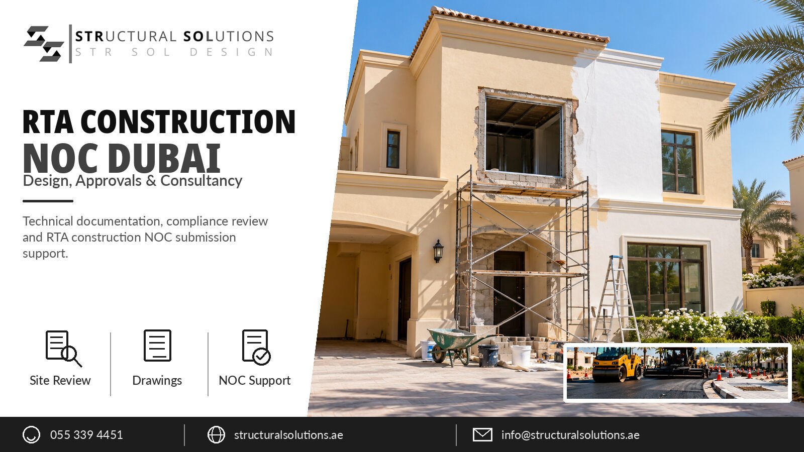 RTA construction NOC for villa access works in Dubai — Structural Solutions