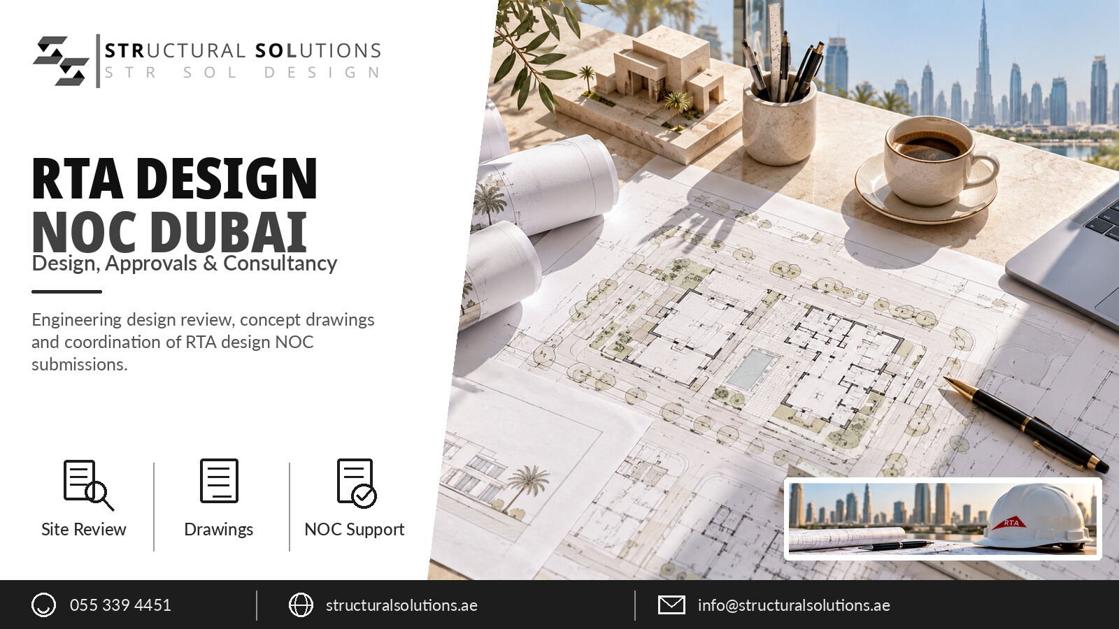 RTA design NOC drawings for a Dubai project — Structural Solutions
