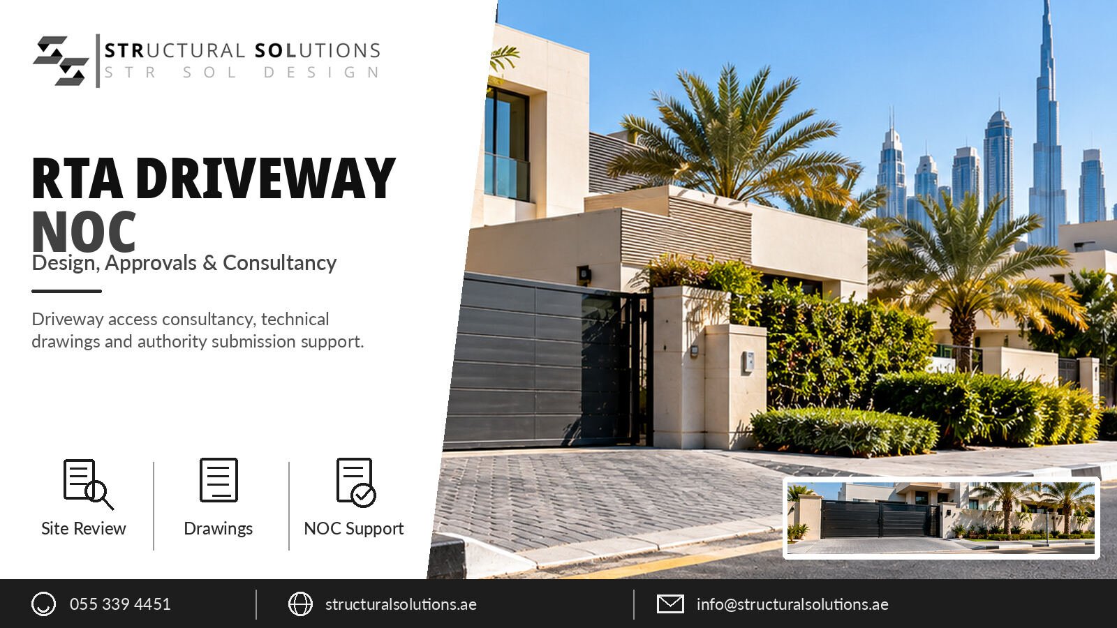 RTA driveway NOC for a villa in Dubai — Structural Solutions