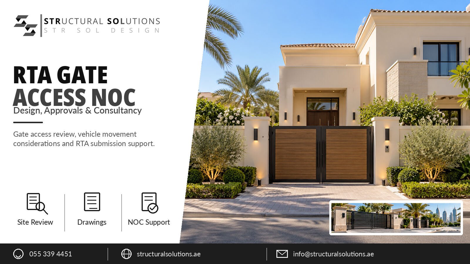RTA gate access NOC for a villa gate in Dubai — Structural Solutions