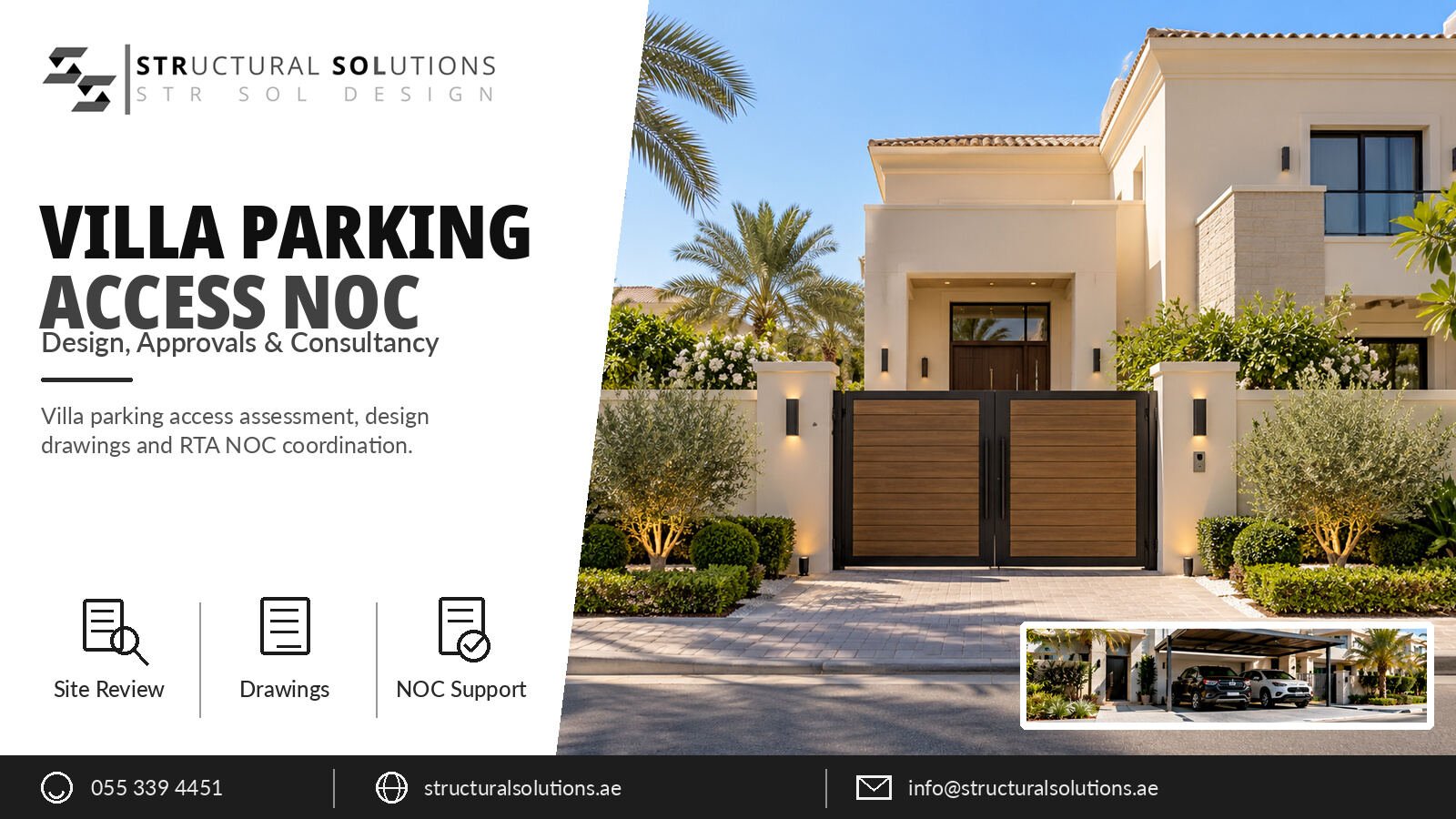 RTA villa parking access NOC in Dubai — Structural Solutions